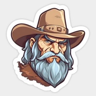 Old American trapper, wild west Sticker